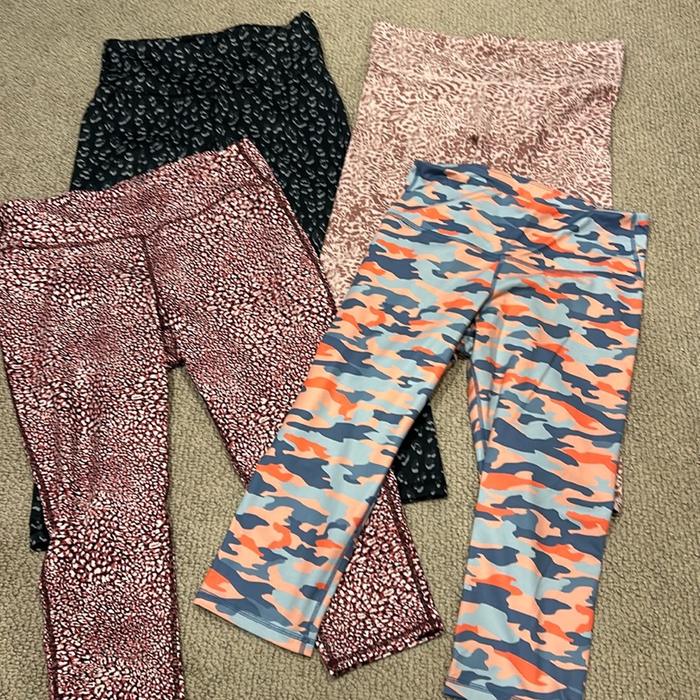 GAP Womens Multi-Print Leggings Set - Navy, Orange, Peach, Gray, Pink
